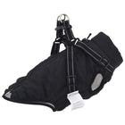Dog jacket with harness waterproof reflective black L36