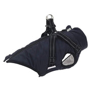 Hondenjas met harnas marineblauw L32