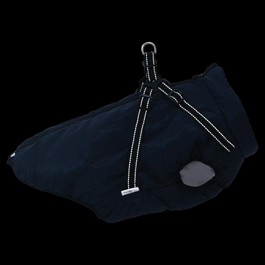 Hondenjas met harnas waterdicht reflecterend marineblauw 5XL