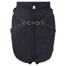 Hondenjas met harnas waterdicht reflecterend marineblauw L68