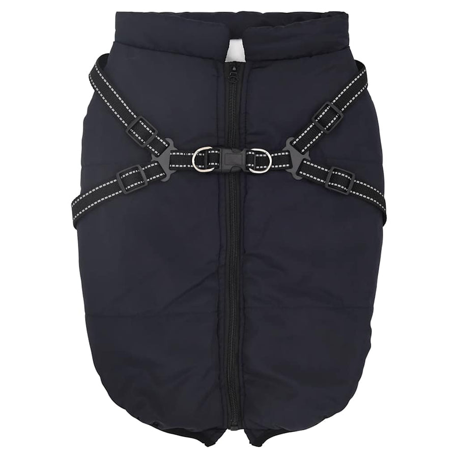 Hondenjas met harnas waterdicht reflecterend marineblauw L68