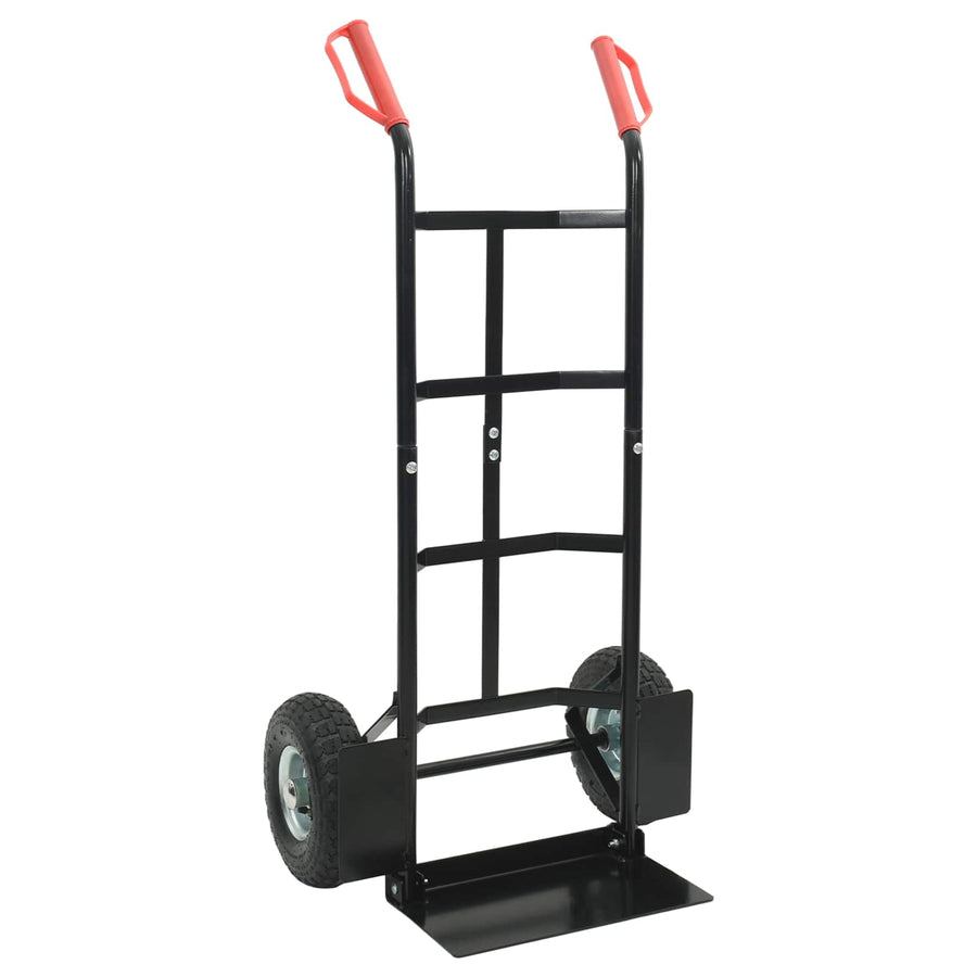 Handtrolley Zwart en Rood 57 x 46 x 113 cm Staal