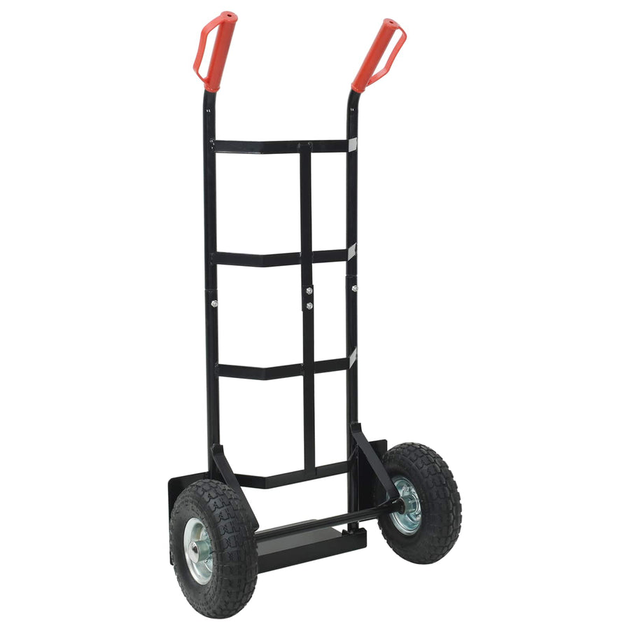 Handtrolley Zwart en Rood 57 x 46 x 113 cm Staal