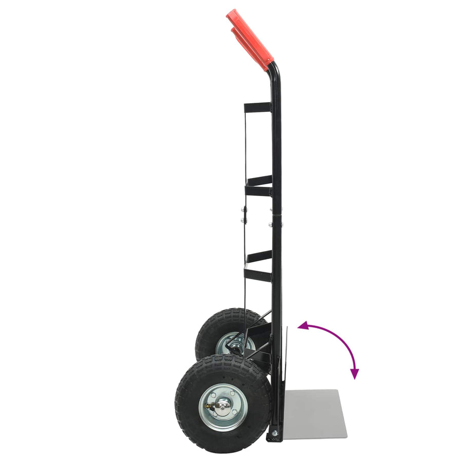 Handtrolley Zwart en Rood 57 x 46 x 113 cm Staal