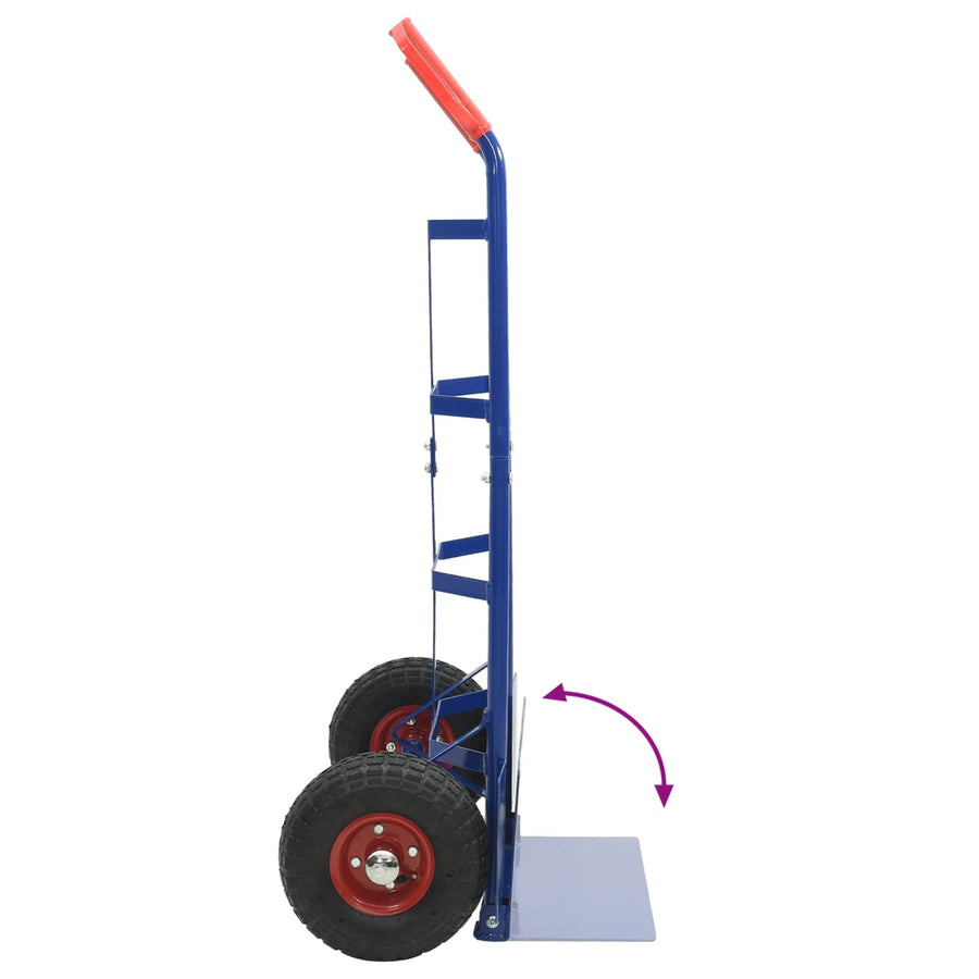 Handtrolley Blauw en Rood 57 x 46 x 113 cm Staal