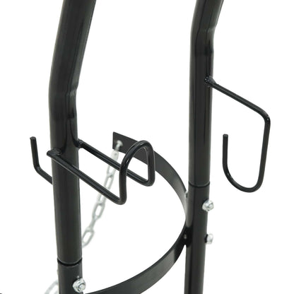 Handtrolley Zwart en Rood 49 x 49 x 101 cm Staal