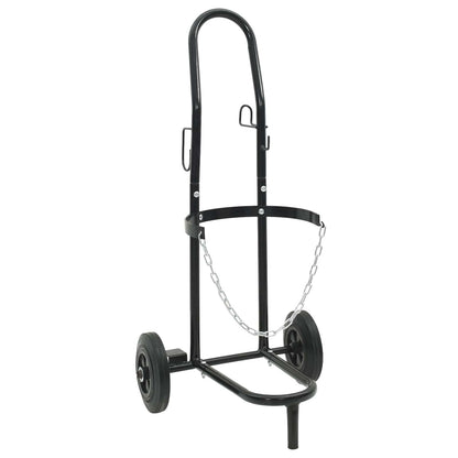 Handtrolley Zwart en Rood 49 x 49 x 101 cm Staal
