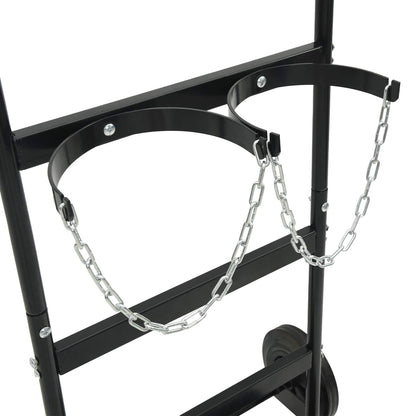 Handtrolley Zwart en Rood 63 x 43,5 x 110 cm Staal