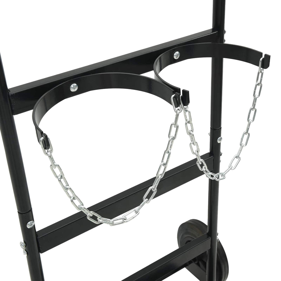 Handtrolley Zwart en Rood 63 x 43,5 x 110 cm Staal