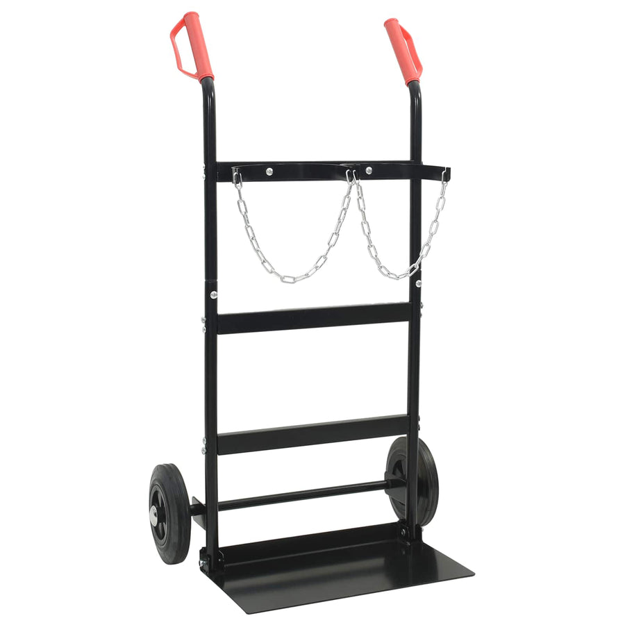 Handtrolley Zwart en Rood 63 x 43,5 x 110 cm Staal