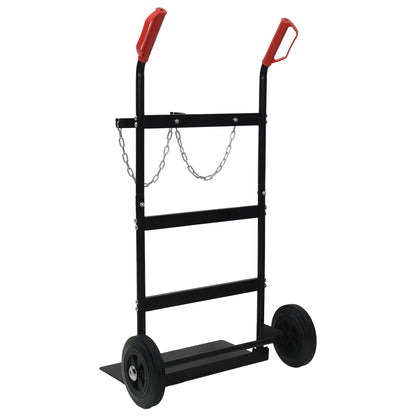 Handtrolley Zwart en Rood 63 x 43,5 x 110 cm Staal