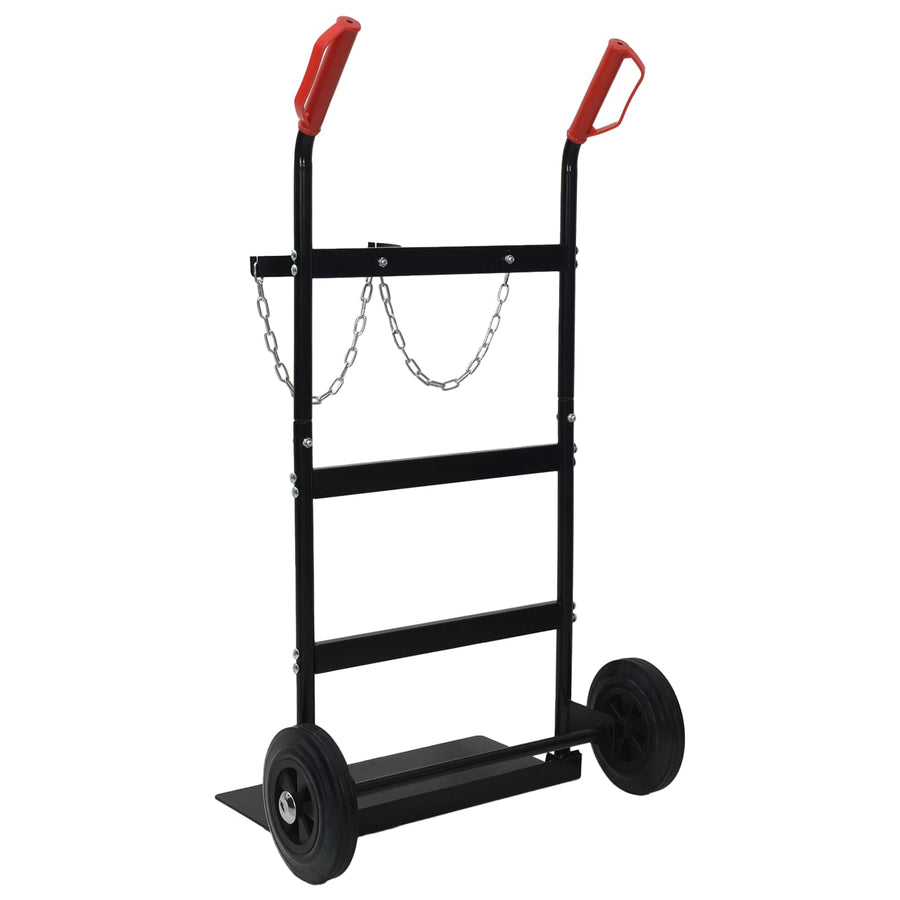 Handtrolley Zwart en Rood 63 x 43,5 x 110 cm Staal