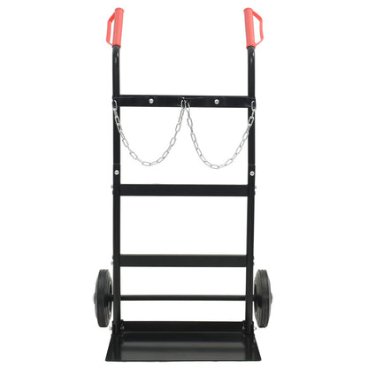 Handtrolley Zwart en Rood 63 x 43,5 x 110 cm Staal