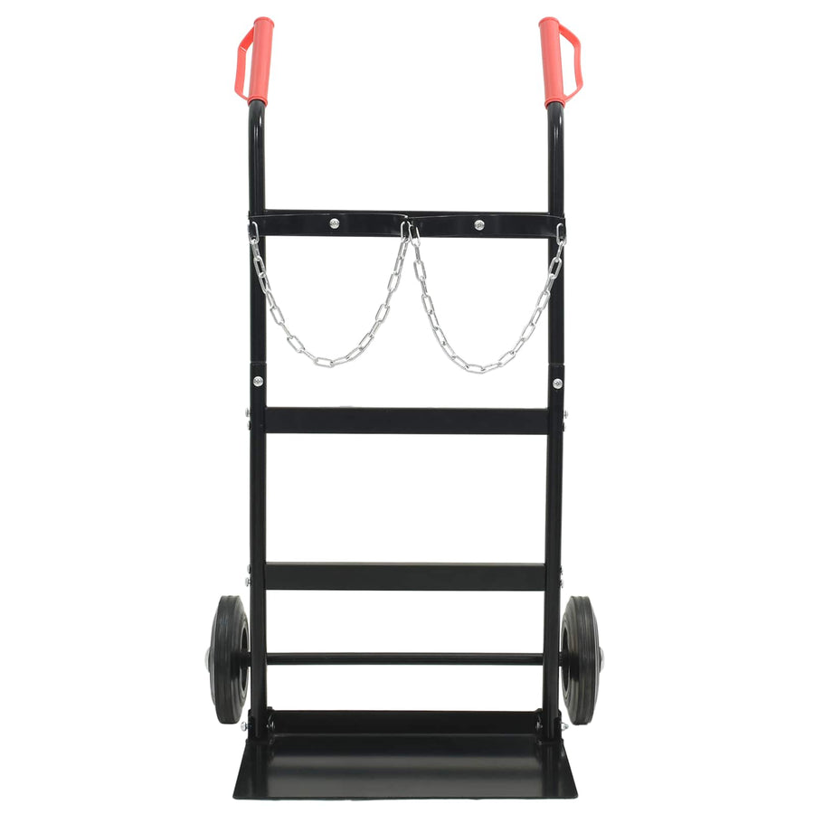 Handtrolley Zwart en Rood 63 x 43,5 x 110 cm Staal