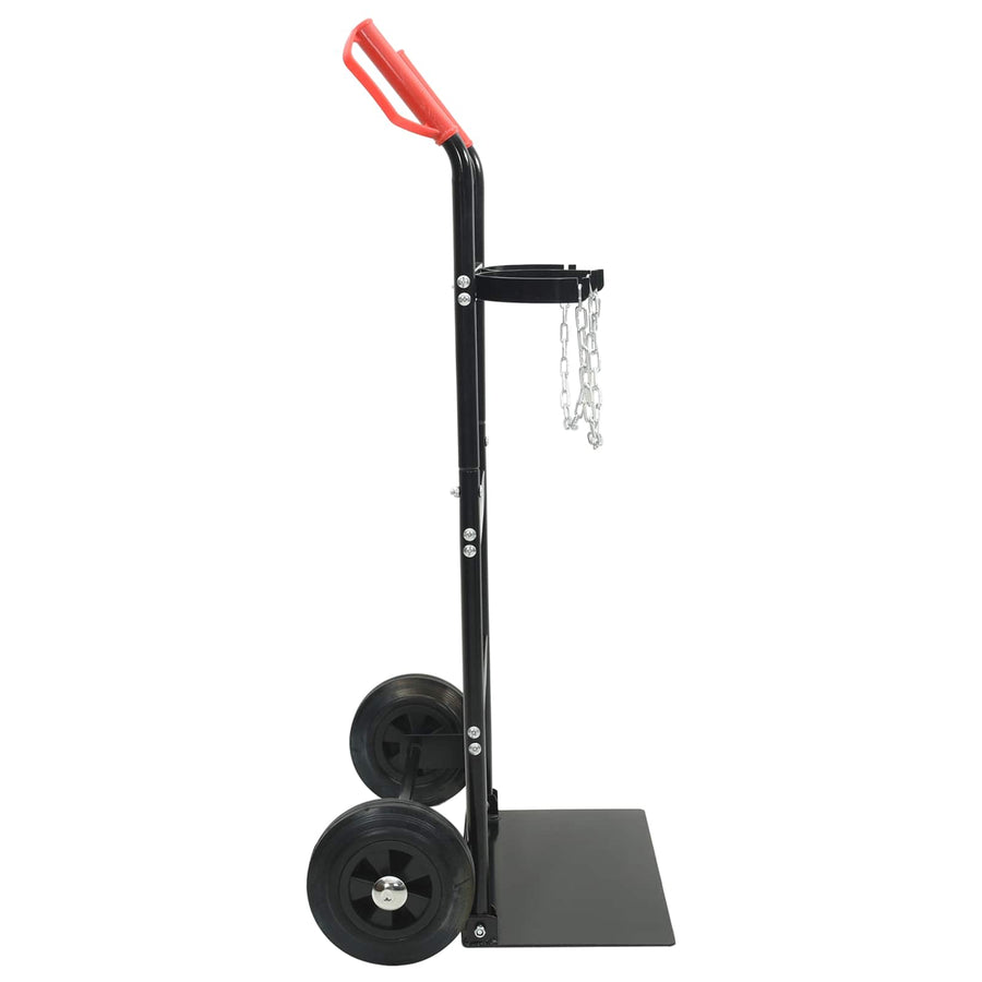 Handtrolley Zwart en Rood 63 x 43,5 x 110 cm Staal