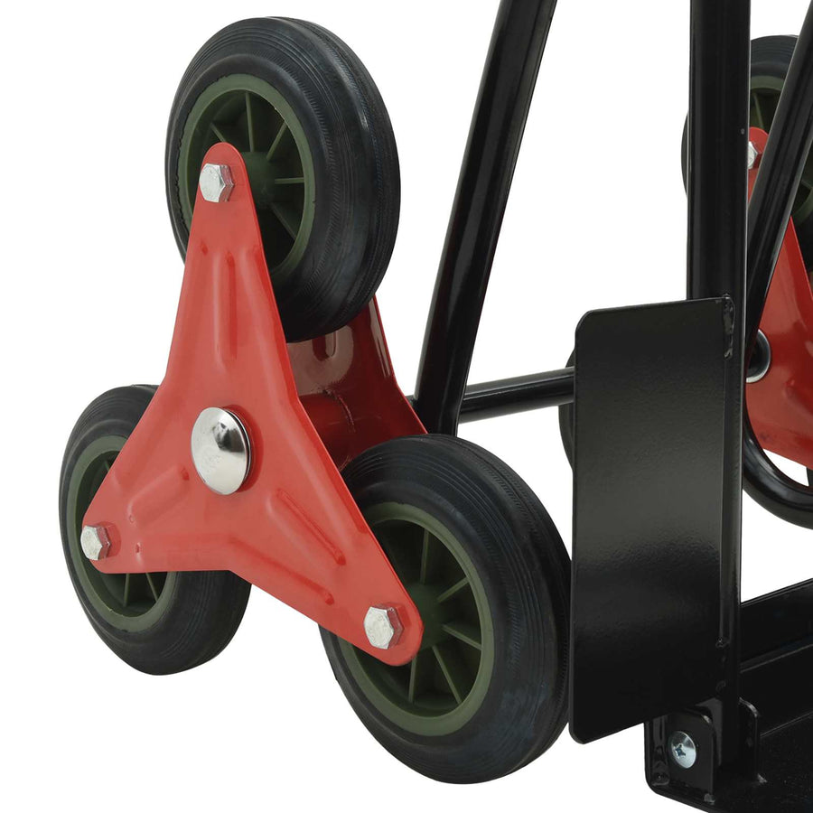 Handtrolley Zwart en Rood 64,5 x 49,5 x 114 cm Staal