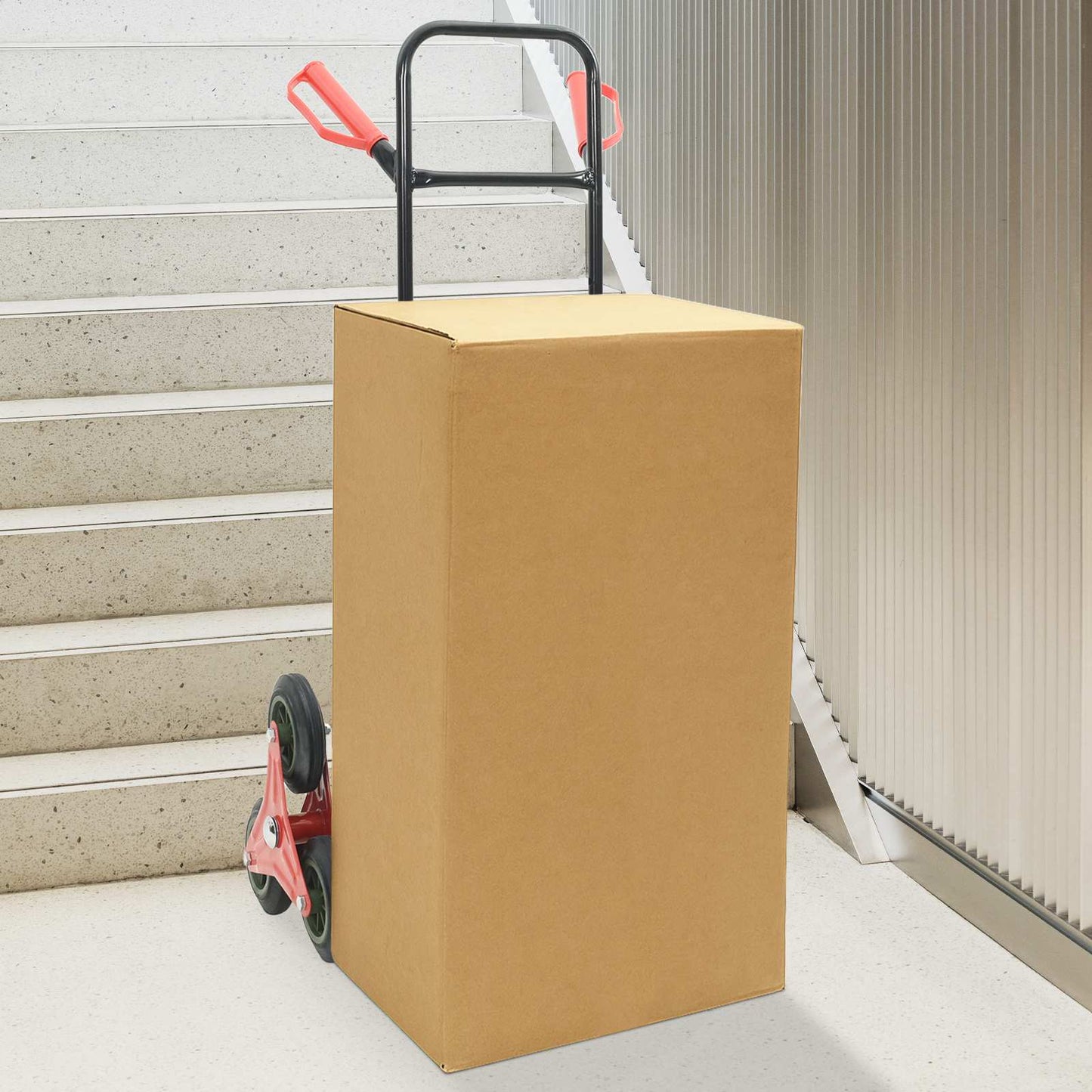 Handtrolley Zwart en Rood 64,5 x 49,5 x 114 cm Staal