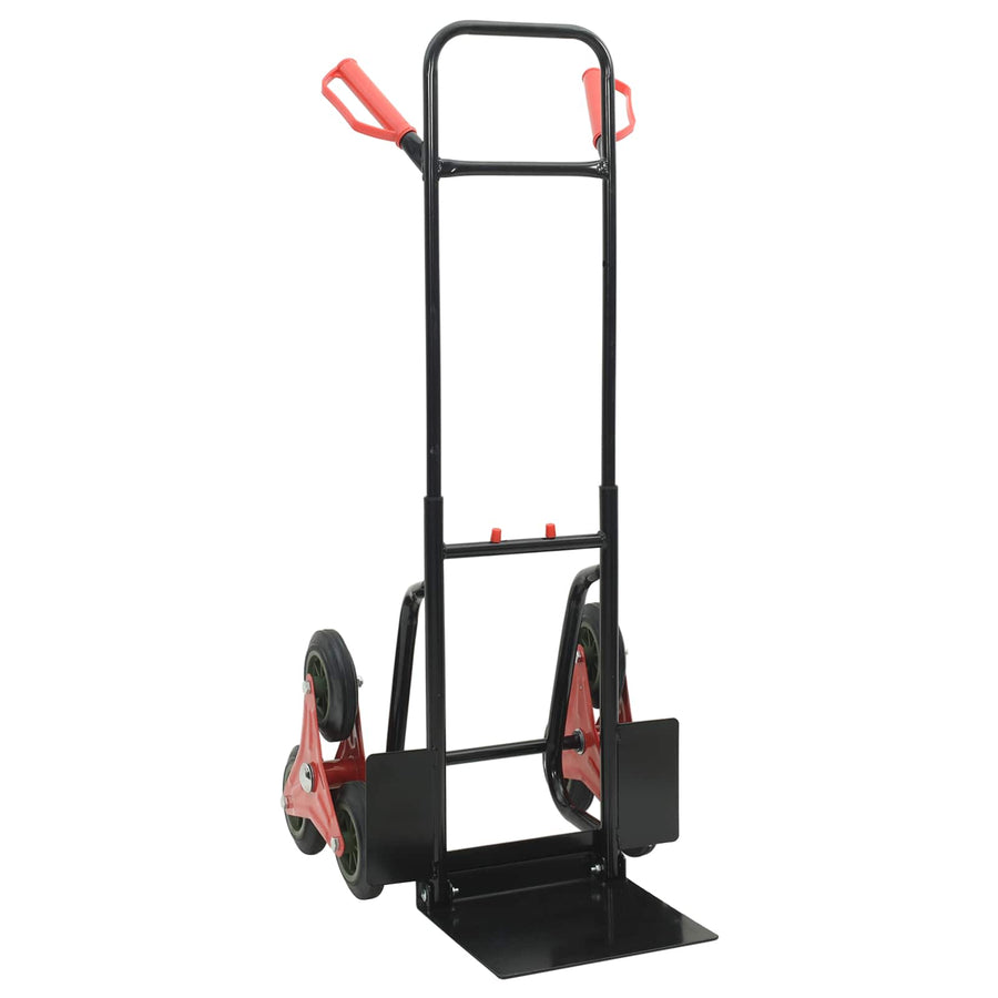 Handtrolley Zwart en Rood 64,5 x 49,5 x 114 cm Staal