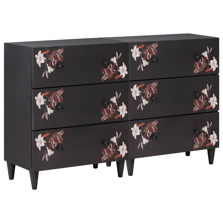 Opslagkasten 2 st 120 x 33 x 75 cm Massief Mango Hout