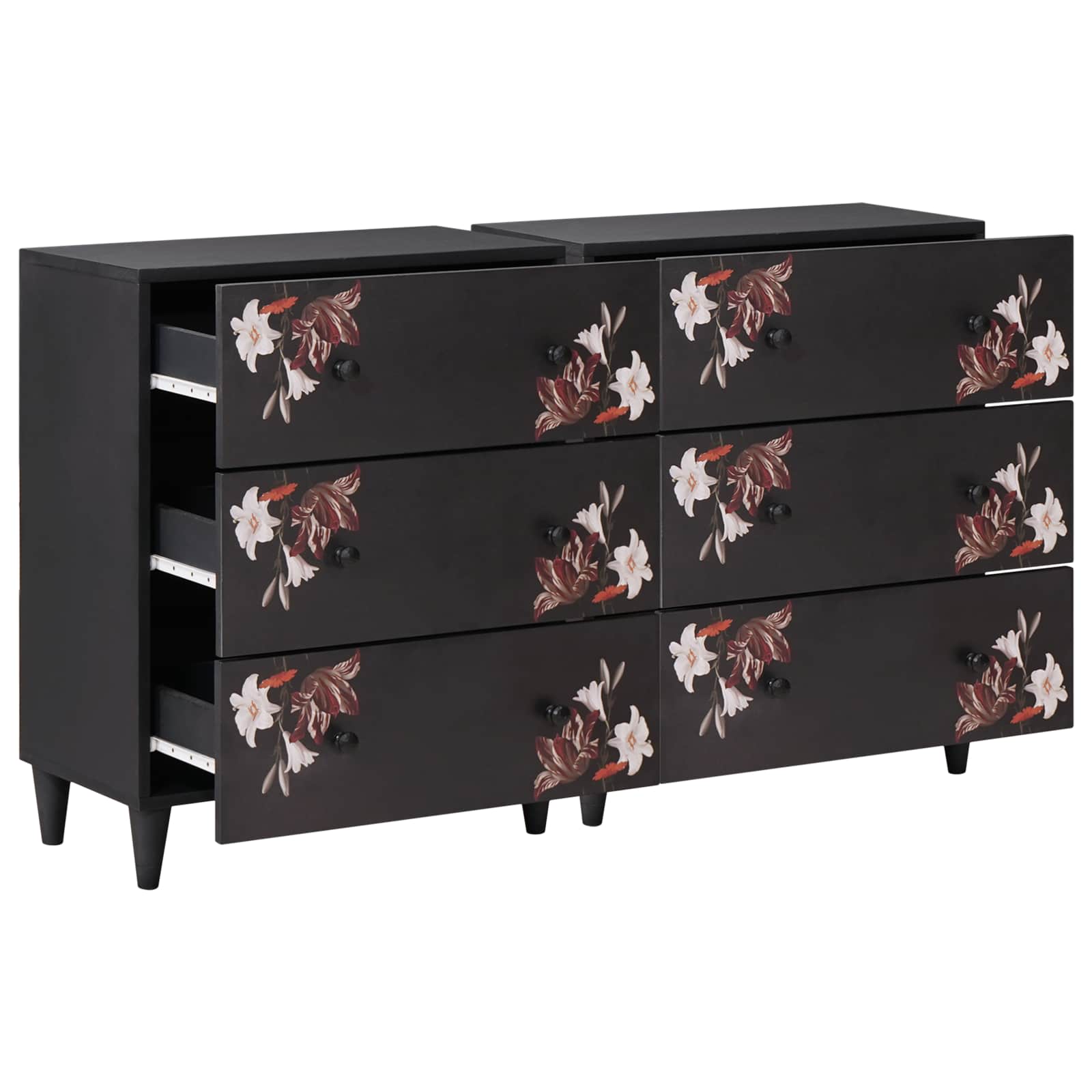 Opslagkasten 2 st 120 x 33 x 75 cm Massief Mango Hout