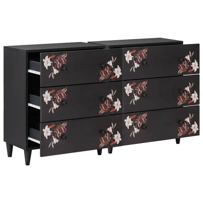 Opslagkasten 2 st 120 x 33 x 75 cm Massief Mango Hout