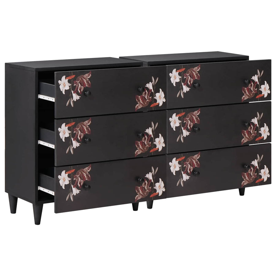 Opslagkasten 2 st 120 x 33 x 75 cm Massief Mango Hout