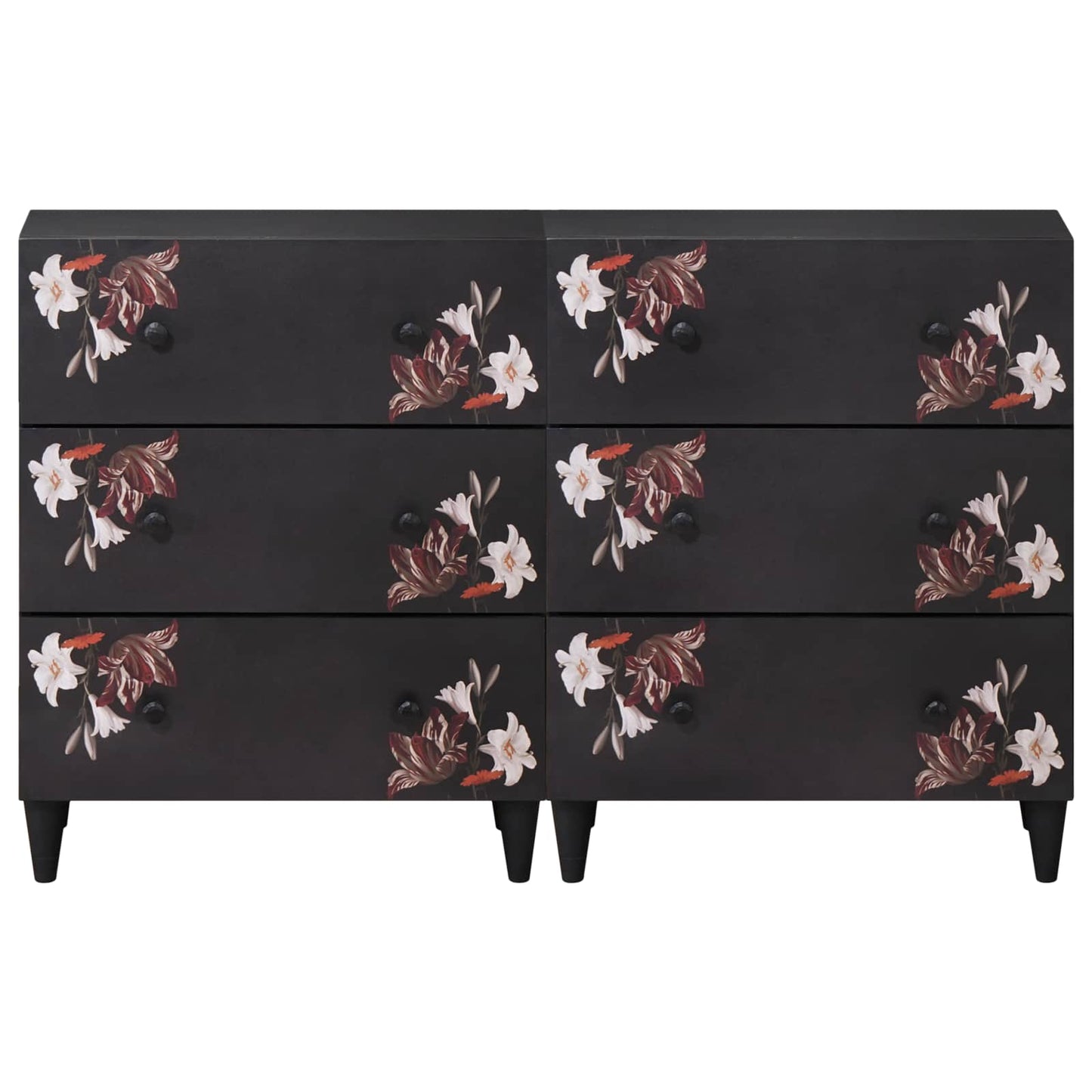 Opslagkasten 2 st 120 x 33 x 75 cm Massief Mango Hout