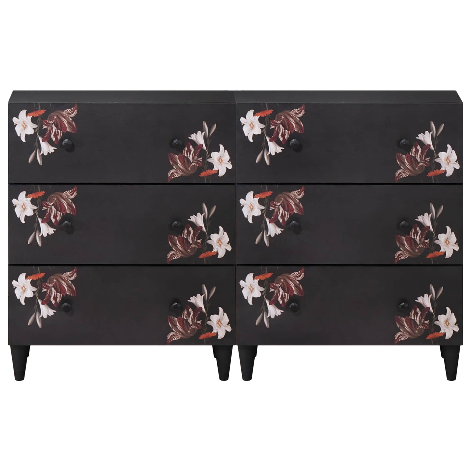 Opslagkasten 2 st 120 x 33 x 75 cm Massief Mango Hout