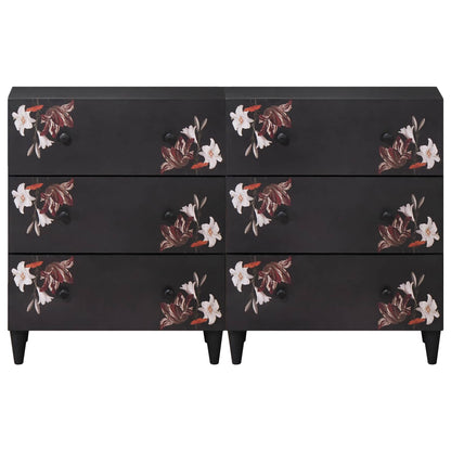 Opslagkasten 2 st 120 x 33 x 75 cm Massief Mango Hout