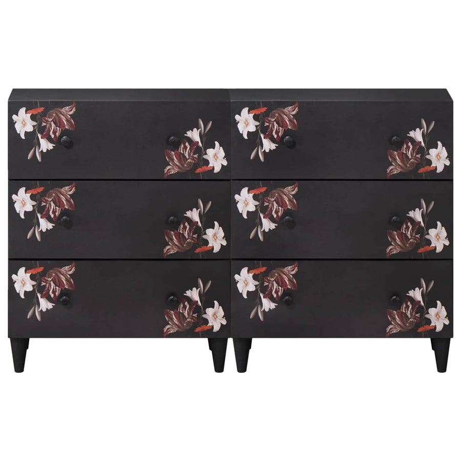 Opslagkasten 2 st 120 x 33 x 75 cm Massief Mango Hout