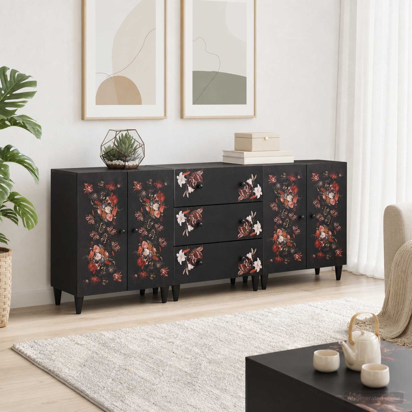 Opslagkasten 3 st 180 x 33 x 75 cm Massief Mango Hout