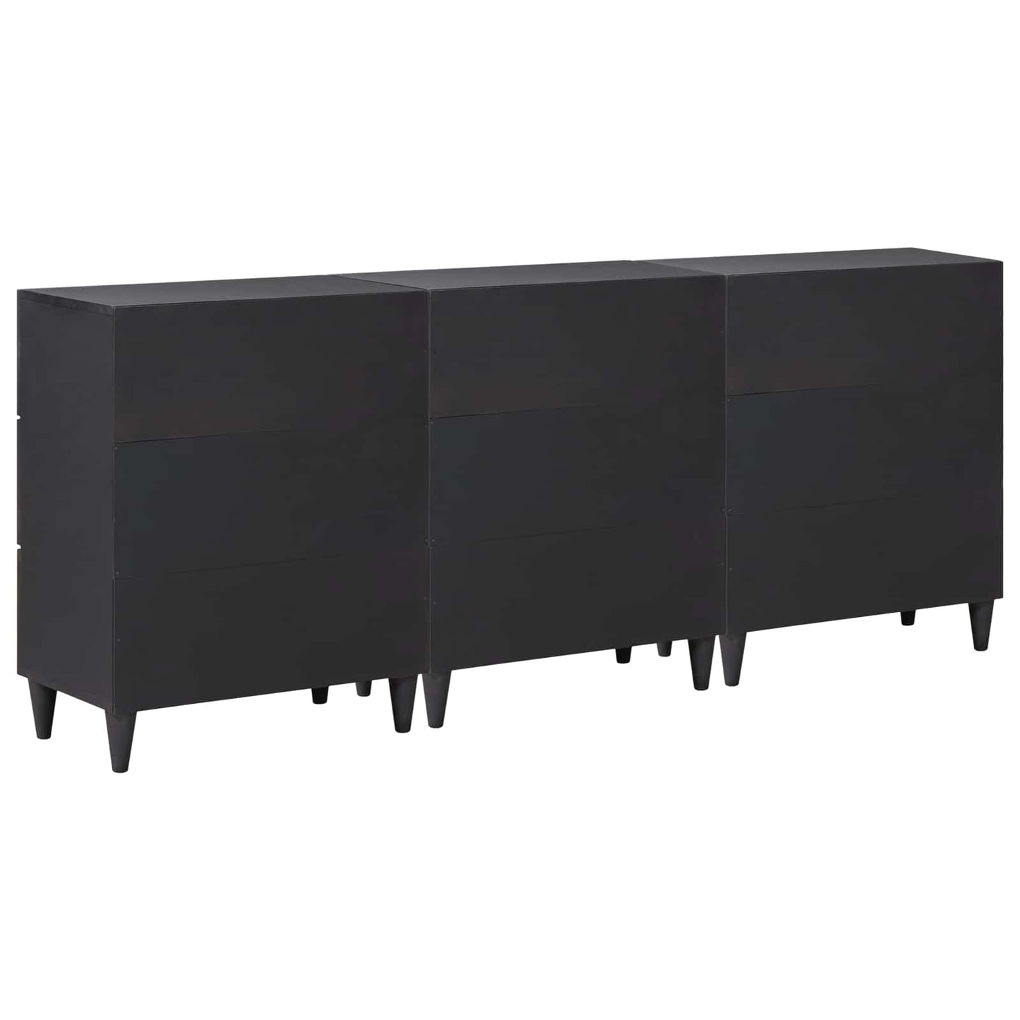 Opslagkasten 3 st 180 x 33 x 75 cm Massief Mango Hout