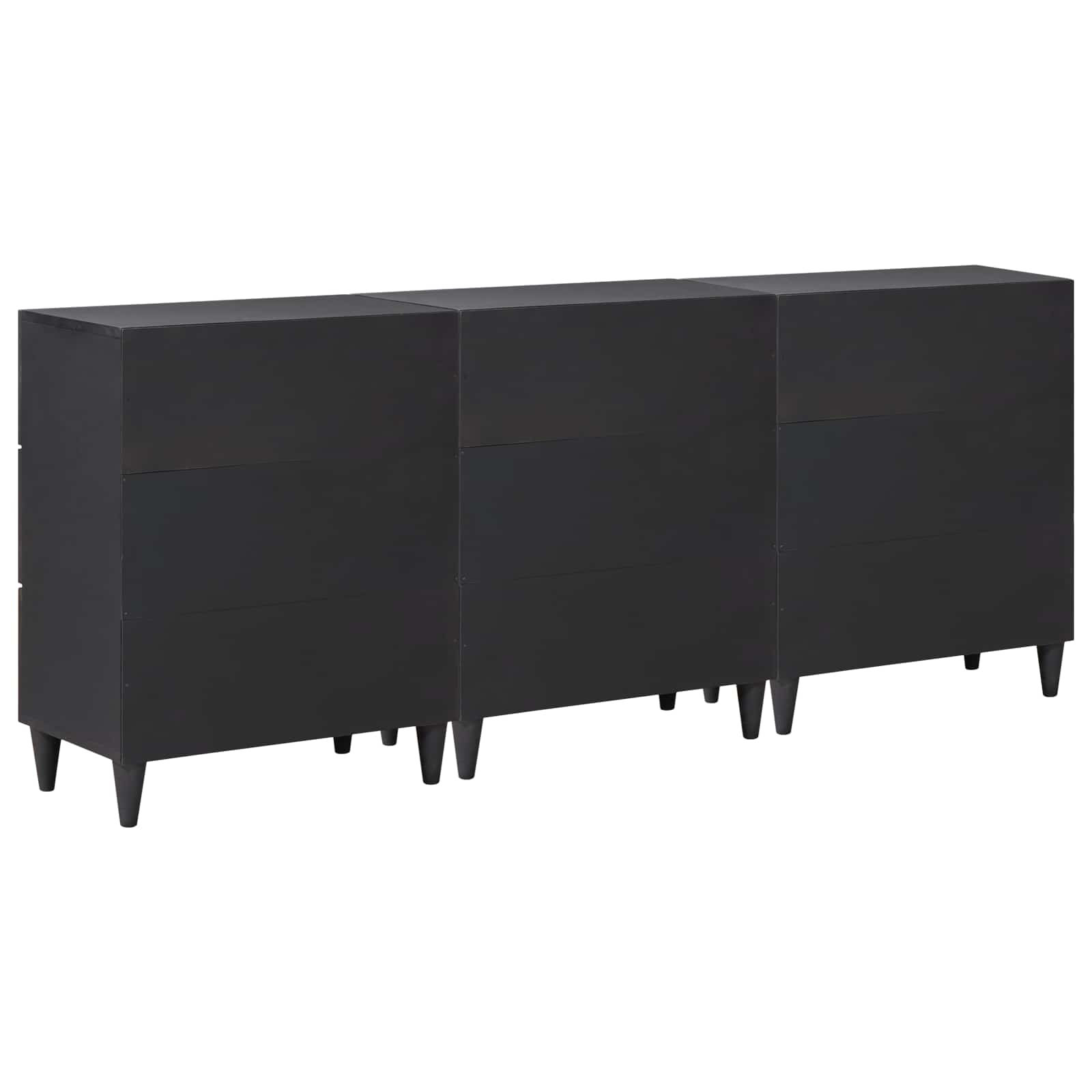 Opslagkasten 3 st 180 x 33 x 75 cm Massief Mango Hout