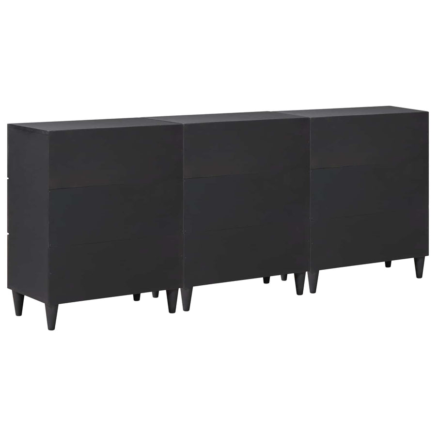 Opslagkasten 3 st 180 x 33 x 75 cm Massief Mango Hout
