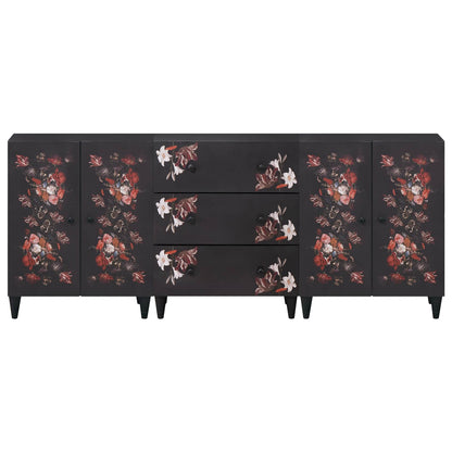 Opslagkasten 3 st 180 x 33 x 75 cm Massief Mango Hout