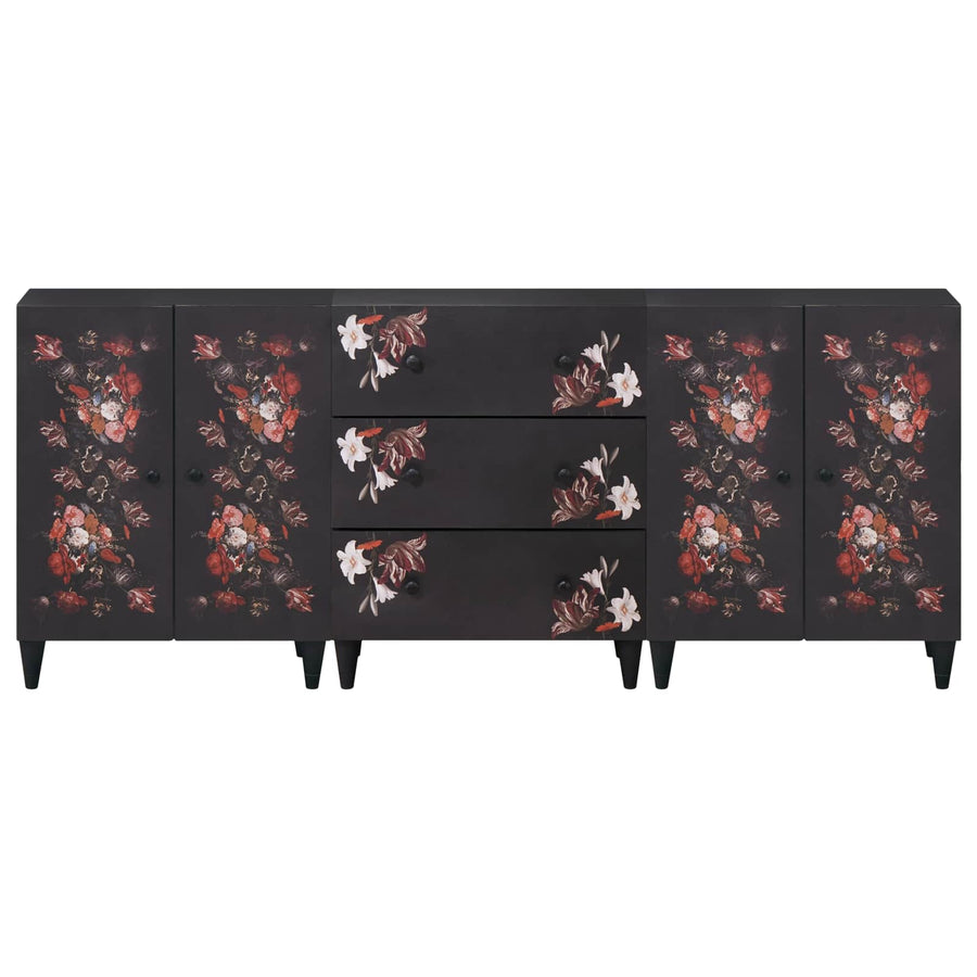 Opslagkasten 3 st 180 x 33 x 75 cm Massief Mango Hout