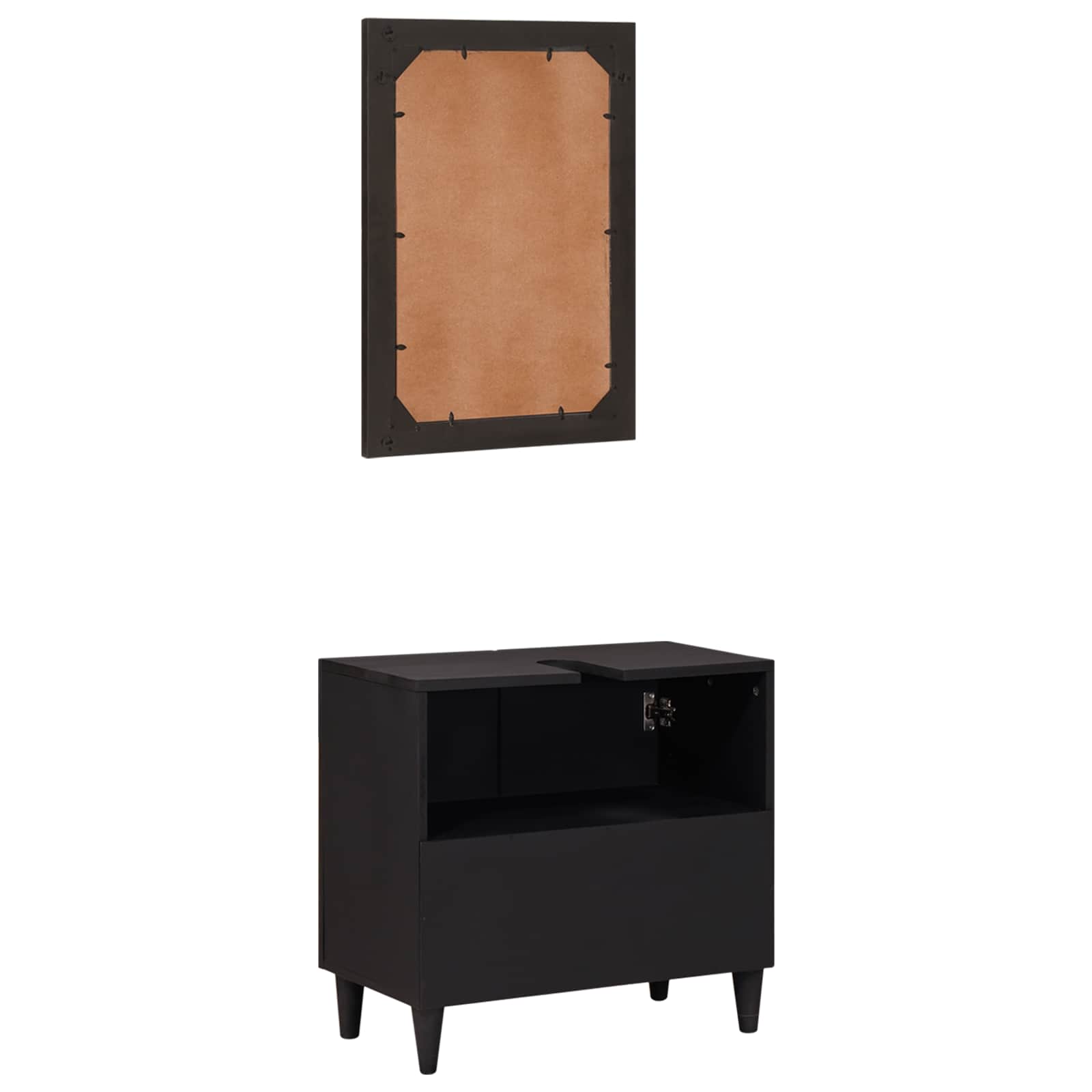 Badkamerkastenset Wandgemonteerd 2 Pcs Massief Mango Hout
