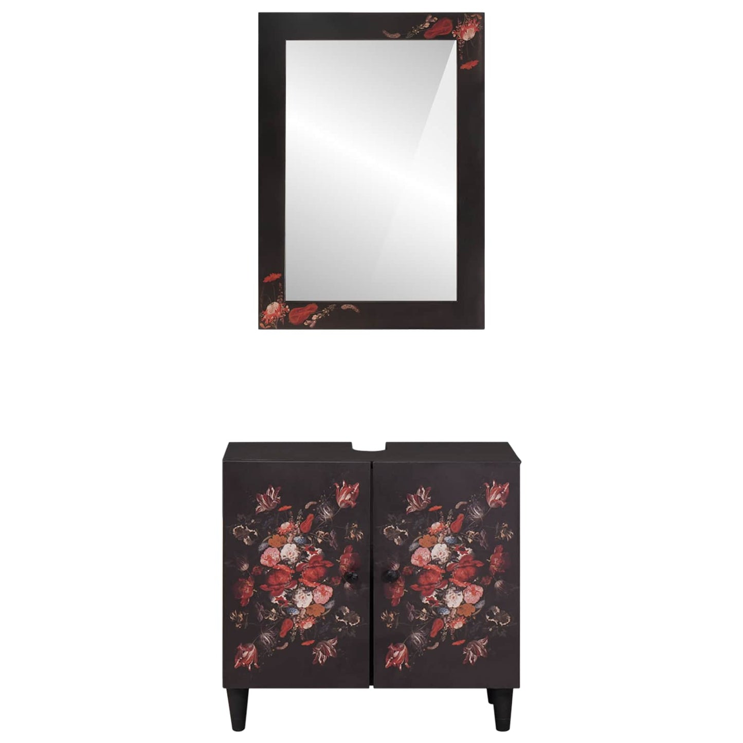 Badkamerkastenset Wandgemonteerd 2 Pcs Massief Mango Hout
