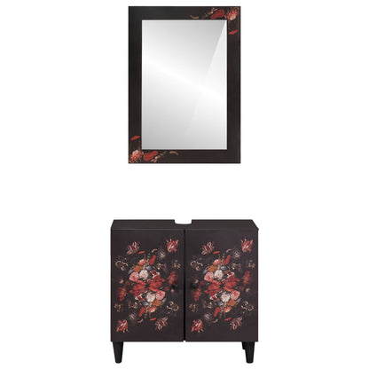 Badkamerkastenset Wandgemonteerd 2 Pcs Massief Mango Hout