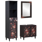 Bathroom Cabinet Set with Storage Drawer 3 pcs Solid Mango Wood