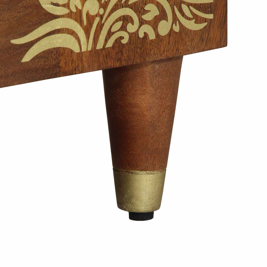 Badkamerkastenset 3 pcs Honingbruin en goud 180 x 33 x 75 cm