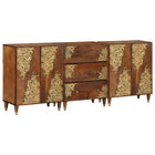 Badkamerkastenset 3 pcs Honingbruin en goud 180 x 33 x 75 cm
