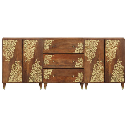 Badkamerkastenset 3 pcs Honingbruin en goud 180 x 33 x 75 cm