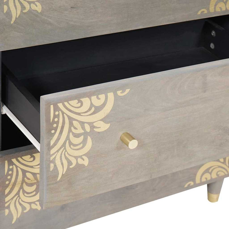 Dressoir 2 pcs Grijs 60 x 33.5 x 75 cm Massief mangohout