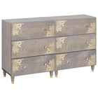 Dressoir 60x33x75 cm massief mangohout grijs