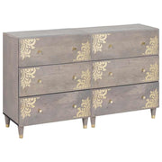 Dressoir 60x33x75 cm massief mangohout grijs