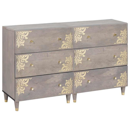Dressoir 2 pcs Grijs 60 x 33.5 x 75 cm Massief mangohout