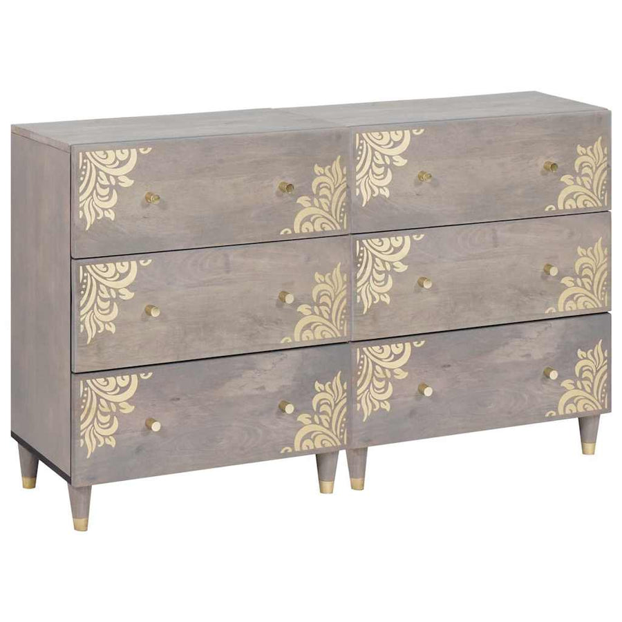 Dressoir 2 pcs Grijs 60 x 33.5 x 75 cm Massief mangohout