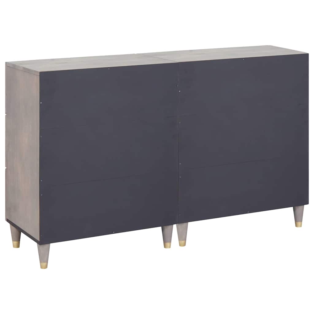 Dressoir 2 pcs Grijs 60 x 33.5 x 75 cm Massief mangohout