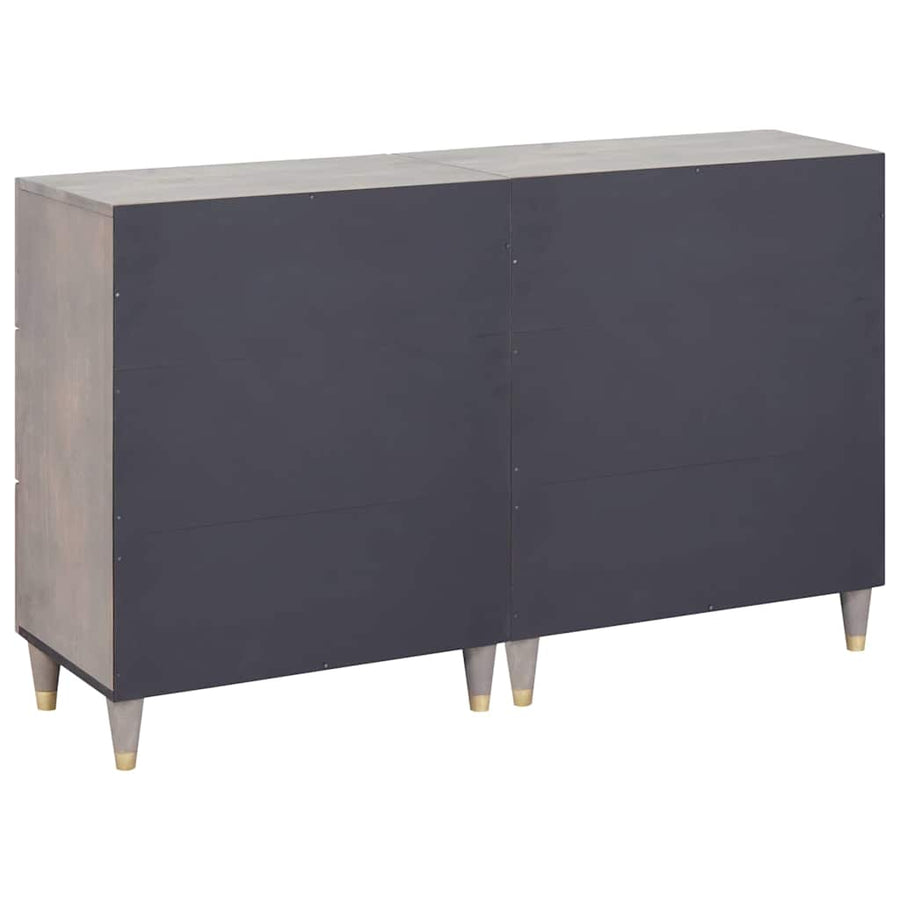 Dressoir 2 pcs Grijs 60 x 33.5 x 75 cm Massief mangohout